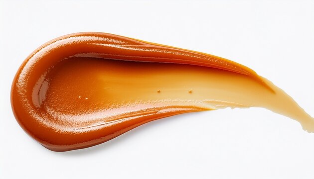 Smear Of Condensed Milk Close Up Trace Of Caramel Paste On A Transparent Background