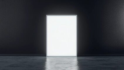 Blank banner in interior with black wall