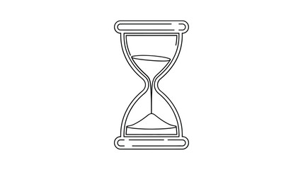 Simple outline drawing of an hourglass with sand flowing downward