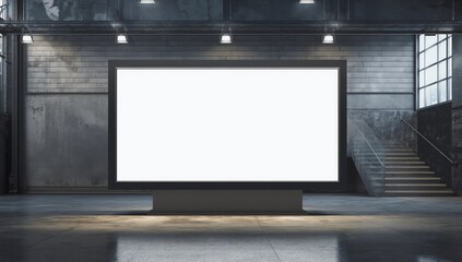 Fototapeta premium Blank banner on concrete wall 
