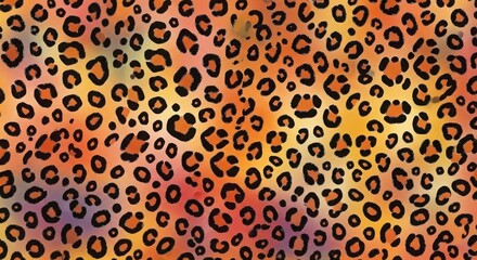 Obraz premium Vibrant abstract leopard print with warm color gradient background