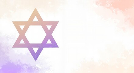 Star of David symbol in pastel colors on abstract background  