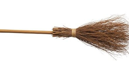Traditional broom with transparent background