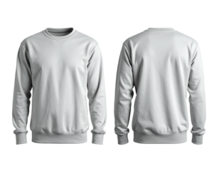 Blank grey sweatshirt mockup, front and back views