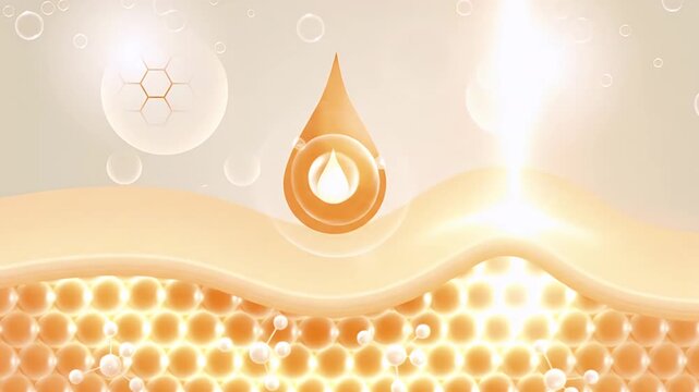 An illustration of skin layers and the hydration process isolated on transparent background