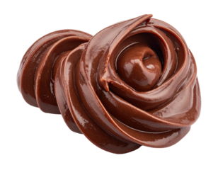 Close-up of swirls of dark chocolate spread