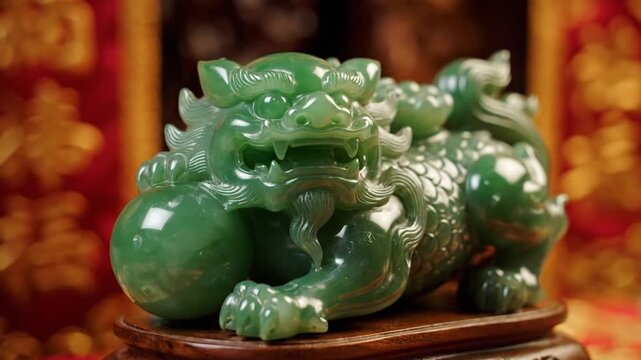 翡翠貔貅 幸運と富のぬいぐるみ
