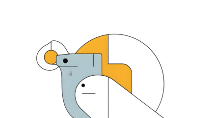 Abstract Geometric Composition With Organic Shapes And Colors