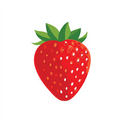 Obraz premium Delicious red strawberry isolated on white background perfect for summer themes healthy eating and vibrant food illustrations showcasing fresh fruit