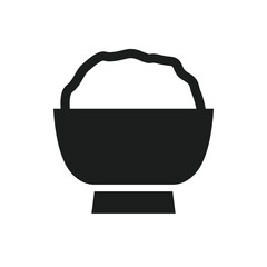 白いご飯のアイコン,茶碗に大盛りに盛られたご飯