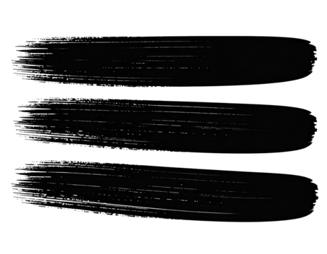 Three black brushstrokes with glittery texture - Powered by Adobe