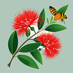 lehua red and yellow flower