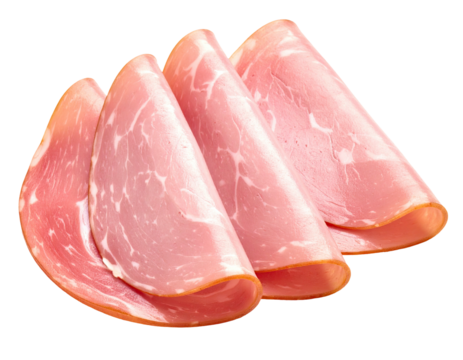 Three slices of pinkish-red meat