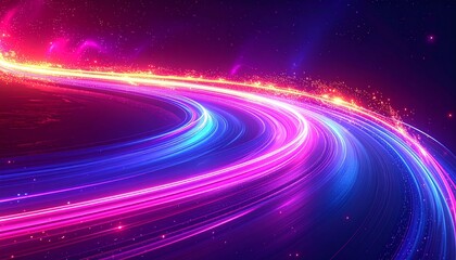  Abstract digital background with glowing lines and dots.