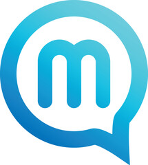 Obraz premium Chatting logo design. M logo design. Communication logo design. Dialog icon vector
