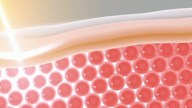 An illustration of skin layers and the hydration process isolated on transparent background