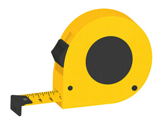 Yellow measuring tape, isolated, simple