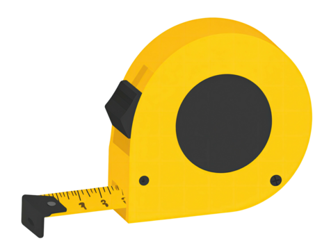 Yellow measuring tape, isolated, simple