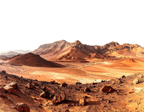 Panoramic desert landscape with mountains