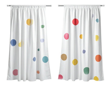 Colorful polka dot curtains (1)