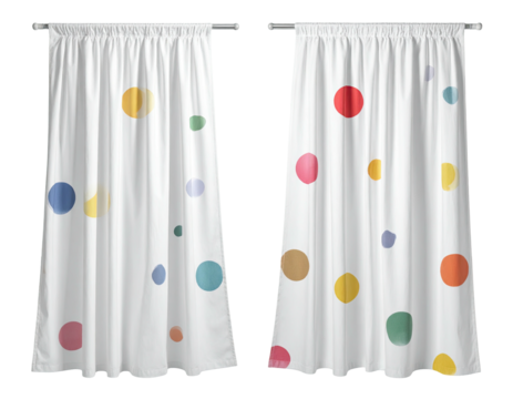 Colorful polka dot curtains (1)