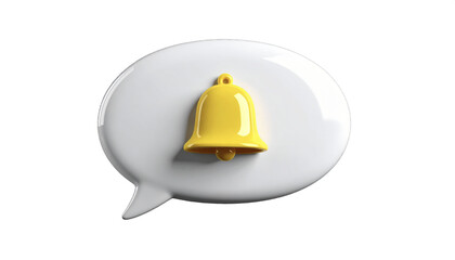 Chat Bubble with Yellow Bell — Alert Concept — Transparent PNG