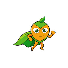 funny orange fruit character