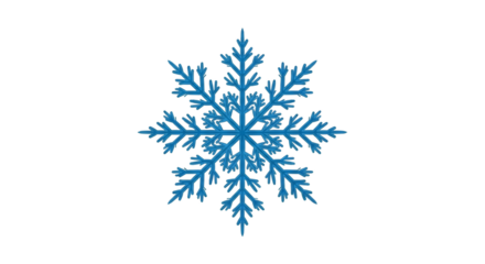 Blue Snowflake on Transparent Background Winter Holiday Decoration