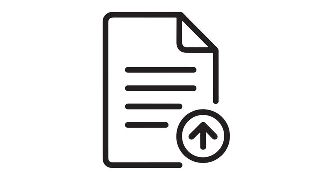 Simple icon representing document upload with an arrow pointing up inside a circle.