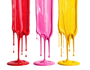 Vibrant drips of paint cascading down