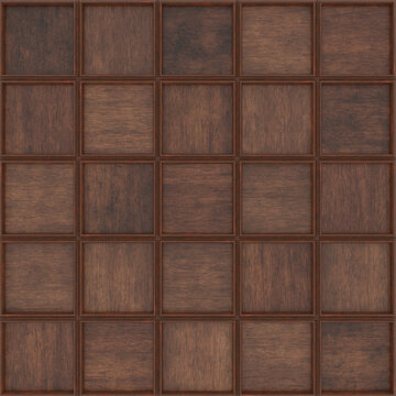 3D Rendering of seamless Japanese Gotenjo ceiling texture in 4K resolution