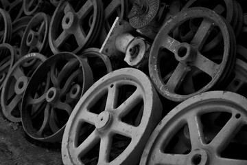 Old metal wheels