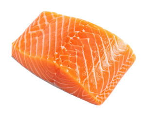 Fresh salmon fillet, top view