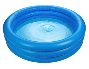 Inflatable kiddie pool, blue