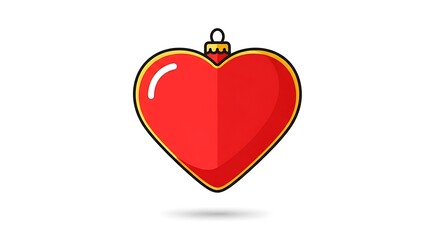 Red Heart Shaped Ornament Bright Colorful Valentines Day Decoration