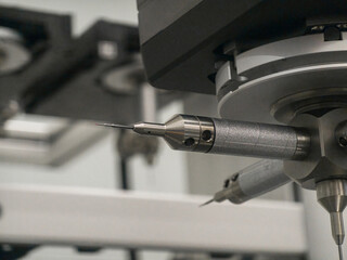 Precision tools view in an advanced manufacturing facility during a machine operation