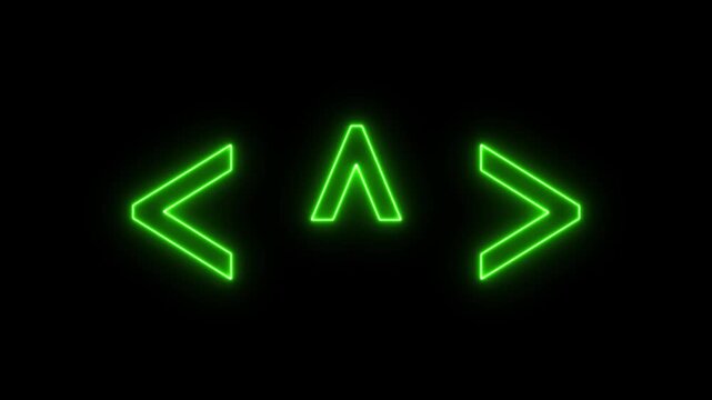 Animated glowing flickering neon inscription keystroke. Punc keystroke icon. neon keyboard keystroke icon animation