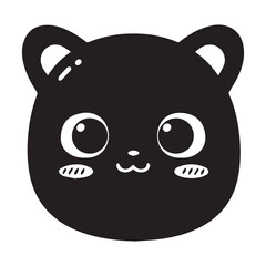 Fototapeta premium black cat cartoon 2d