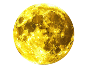 Golden, full moon