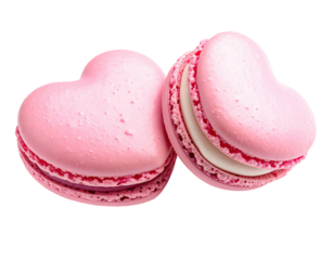 Two heart-shaped pink macarons (5)