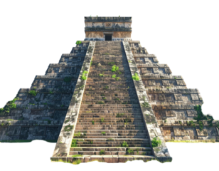 Ancient Mayan pyramid with steps