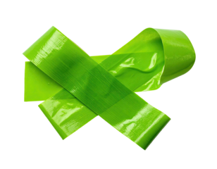 Vibrant green ribbon-like shape