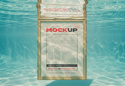 Frame Poster Mockup Underwater