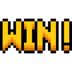 WIN! Game Message, Arcade game object, video game text 