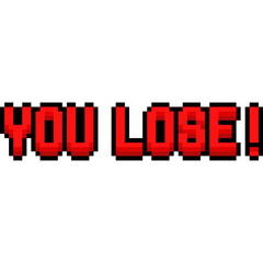 Pixel art Game message, YOU LOSE! Game Message, Arcade Text