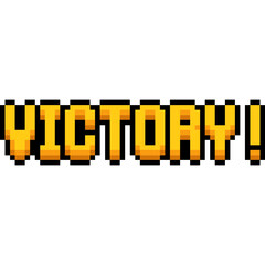 VICTORY! Game Message, leisure game object, Pixel Arcade Win Text 