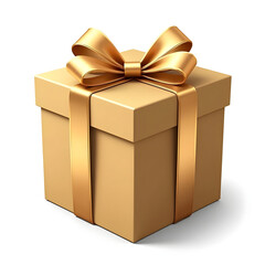 Obraz premium Luxury Golden Gift Box with Elegant Ribbon