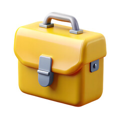 3D Yellow Toolbox Repair Toolkit Maintenance Icon Isolated on Transparent Background