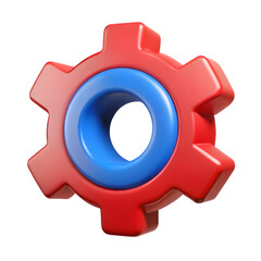 3D Purple Gear Settings Cogwheel Process Icon Isolated PNG on Transparent Background