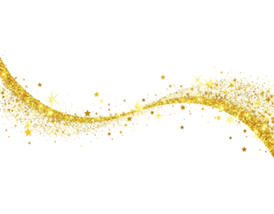 Gold glitter stream on black background